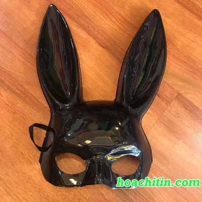 Mặt Nạ Thỏ Bunny Tai Dài Đen Bóng