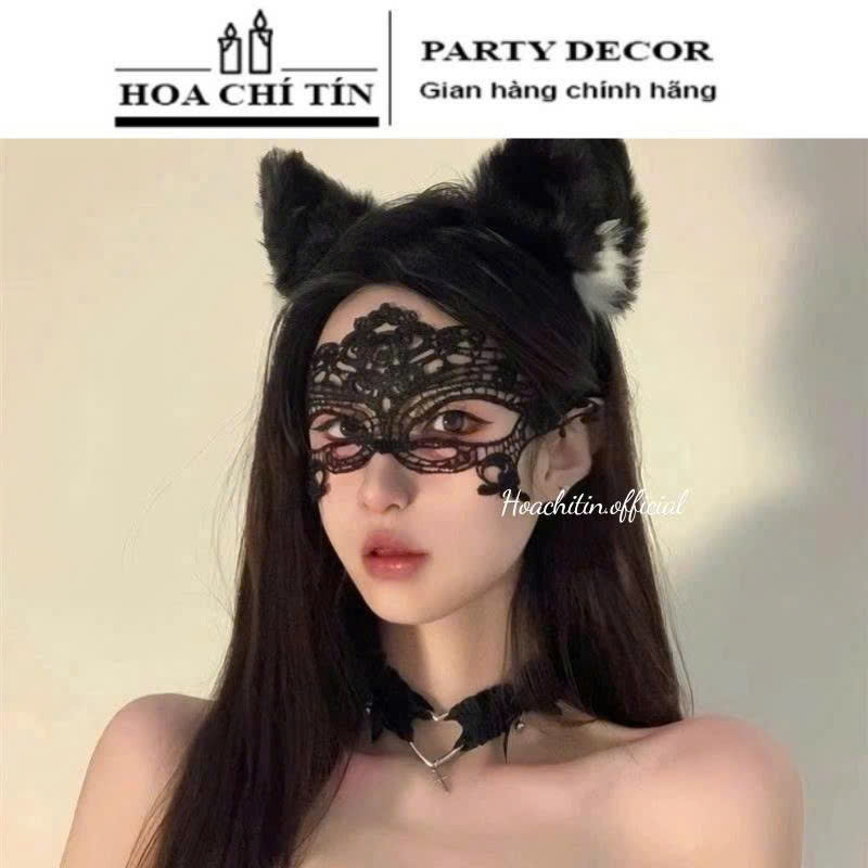 Mặt Nạ Ren Lưới Mẫu Nữ Hoàng Đen