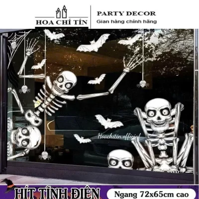 Decal Halloween hít bộ xương 72x65cm
