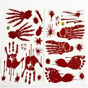 Decal Halloween dán bàn tay bàn chân máu 45x60cm
