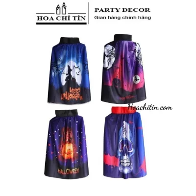 Áo Choàng Phù Thủy Họa Tiết Halloween Size 80cm