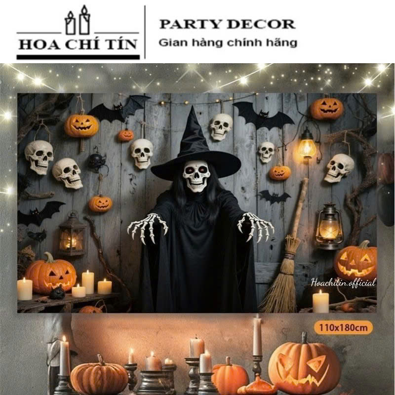 Background Trang Trí Halloween Thần Chết 1m1 x 1m8