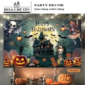 Background Trang Trí Halloween Lâu Đài 1m1 x 1m8