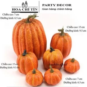Bộ 7 Quả Bí Ngô Cam Mô Hình Xốp