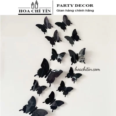 Sticker Bướm Đêm Đen (12 Con)