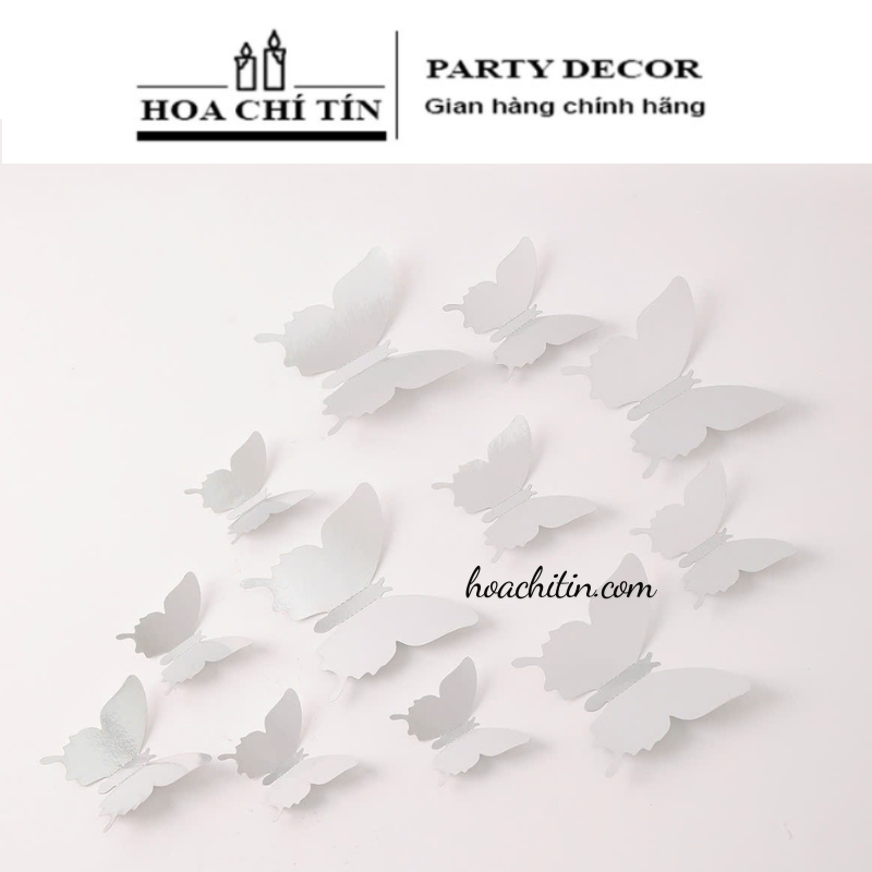 Sticker Bướm Đêm Trắng (12 Con) - Hình 1