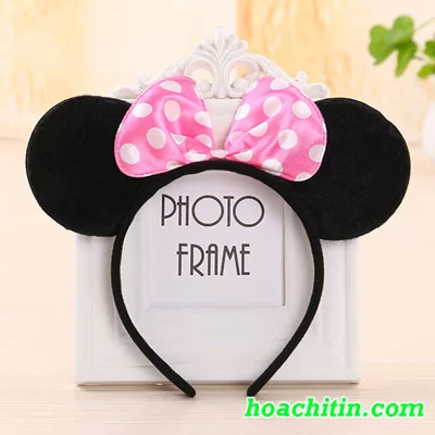 Cài Mickey Nơ Nhỏ Tông Hồng