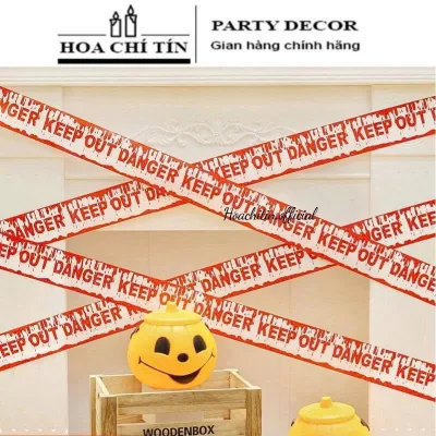 Dây Rào Cảnh Báo Halloween Trắng Đỏ Keep Out 6m