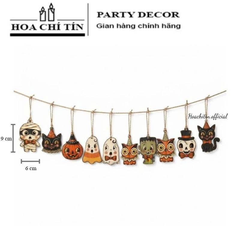 Dây Treo Gỗ Hình Halloween 10 hình