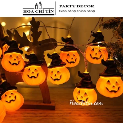 Dây Đèn Led Bí Ngô Nón Halloween 3m (Pin)
