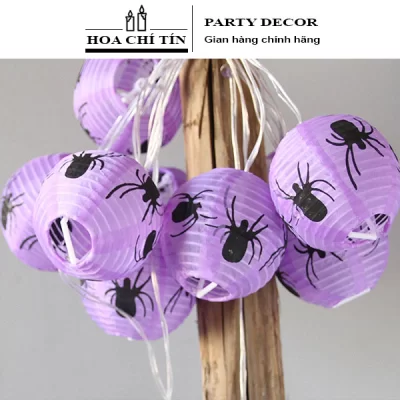 Đèn Led Halloween Nhện Tím ( Pin)