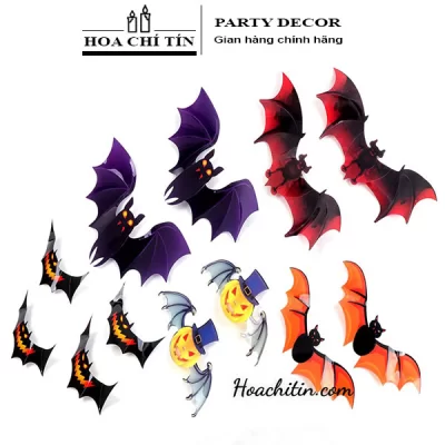 Sticker Dơi Màu Lớn (12 Con)