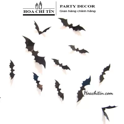 Sticker Dơi Đen 3D Nhỏ (12 Con)