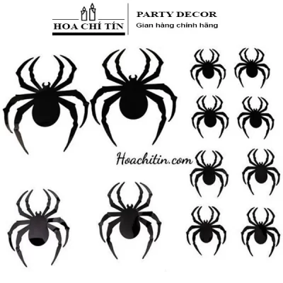 Sticker Nhện Lớn 3D Dán Trang Trí ( 12 Con)