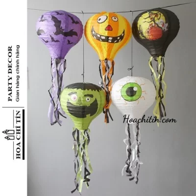 Lồng Đèn Khinh Khí Cầu Có Tua Kèm Đèn 40cm