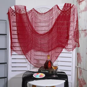 Tấm Vải Lưới Đỏ Dựng Decor Background Halloween