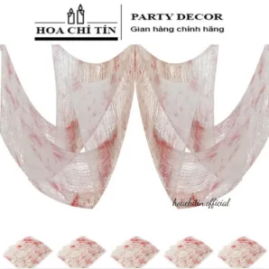 Tấm Vải Lưới Giả Máu Dựng Decor Background Halloween