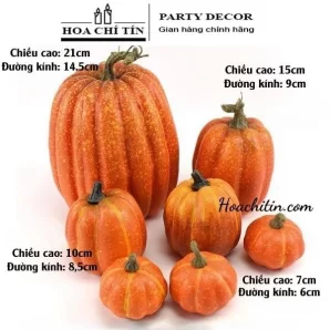 Bộ 7 Quả Bí Ngô Cam Mô hình xốp