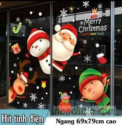 Decal Noel Hít Hoạt Hình Chào 69x79cm