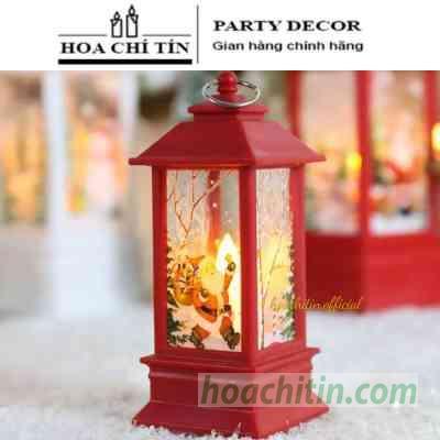 Đèn Led Noel Để Bàn Mái Che Ông Già Đỏ 13cm