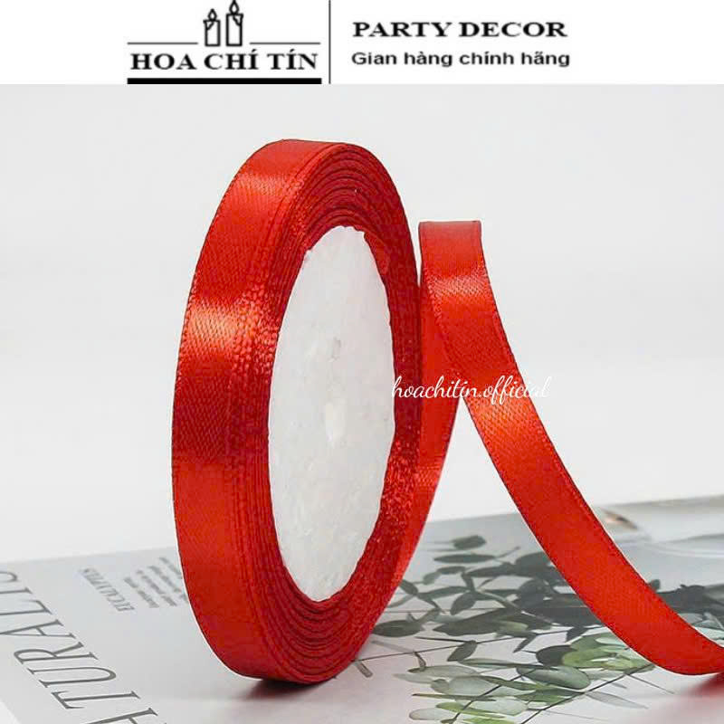 Ruy Băng Lụa Đỏ Bản 1cm