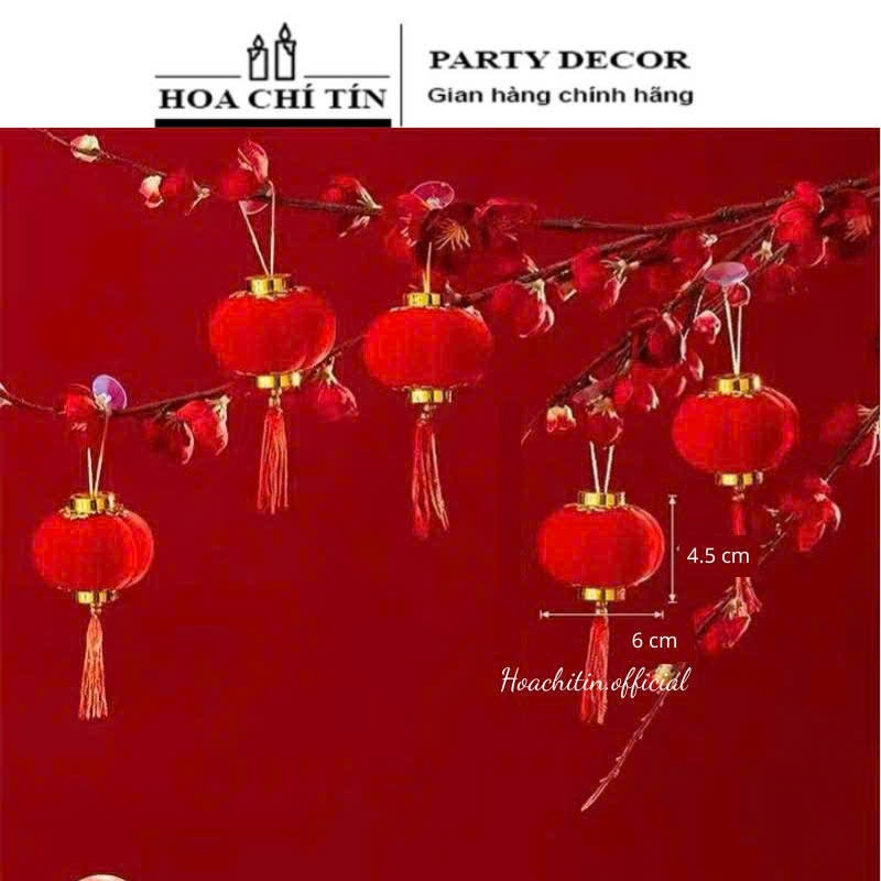 Lồng Đèn Nhung Búi Tỏi 6cm