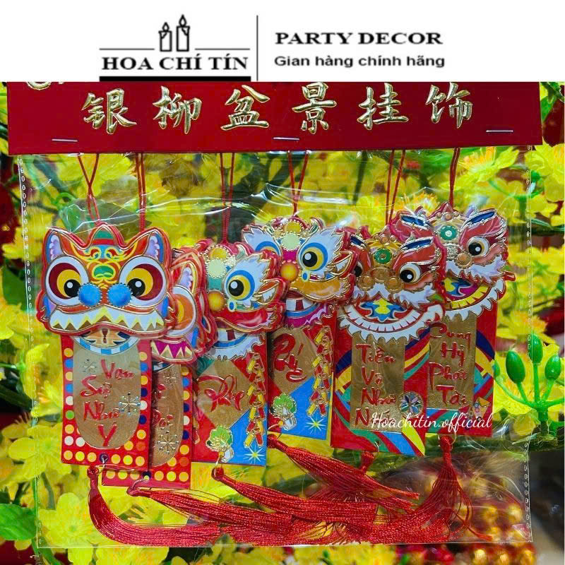 Set 6 Liễn Treo Giấy Lân 7 Màu