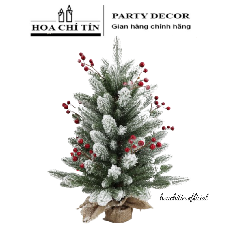 Cây Thông Noel Để Bàn Phủ Tuyết Size 60cm