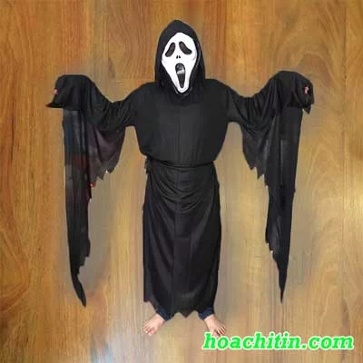 Áo Choàng Ma Đen Thần Chết size 1m7 tặng kèm lưỡi hái găng tay