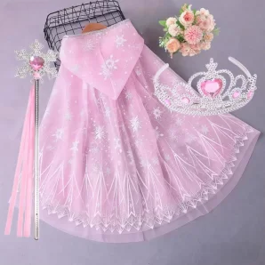 Áo Choàng Anna kèm vương miện và đũa phép thuật
