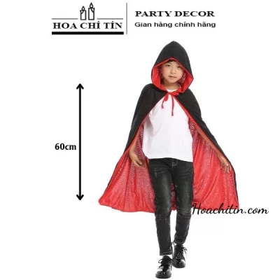Áo Choàng Đỏ Đen Có Mũ Size 60cm