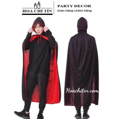 Áo Choàng Đỏ Đen Có Mũ Size 1m2