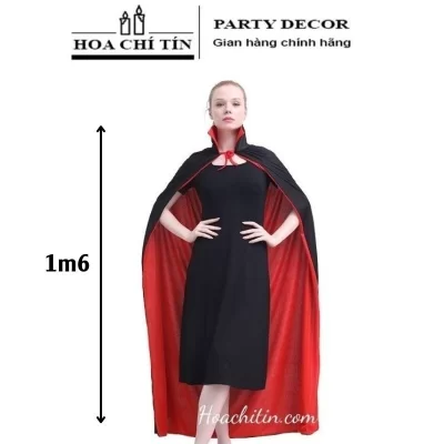 Áo Choàng Đỏ Đen Cổ Đứng Size 1m6