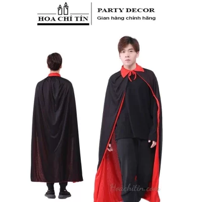 Áo Choàng Đỏ Đen Cổ Đứng Size 1m4