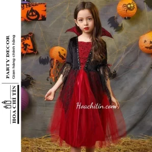 Váy Phù Thủy Ren Đỏ Dracula Hóa Trang Halloween