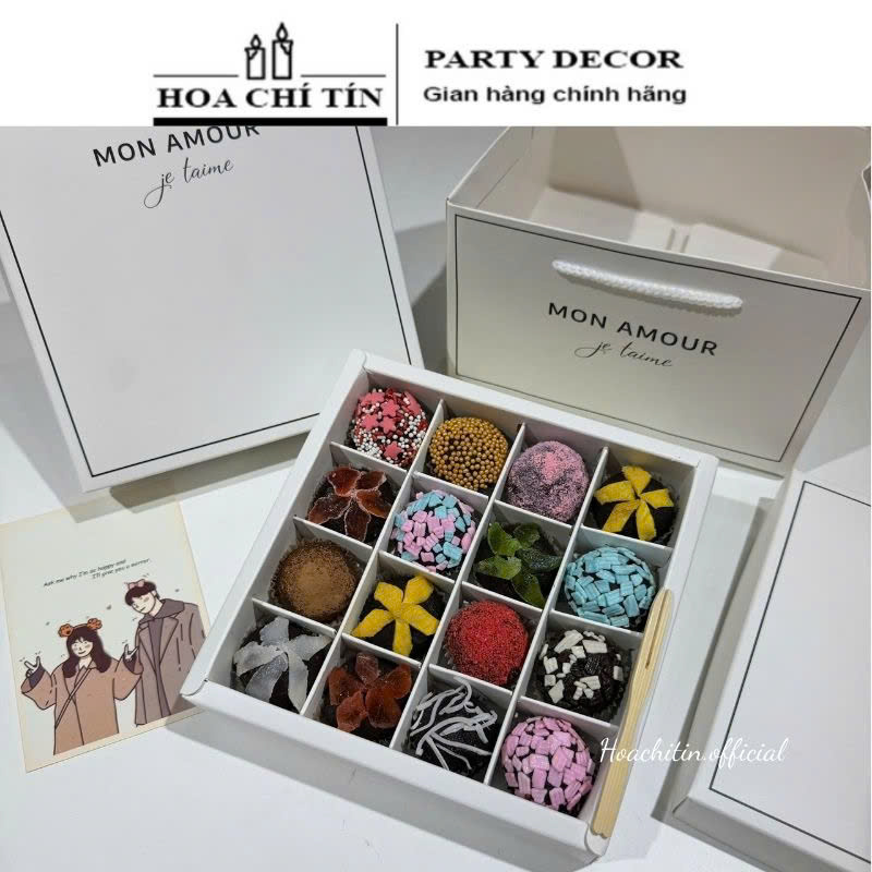Socola Truffle Hộp 16 Viên Hộp Trắng (Mix ngẫu nhiên)
